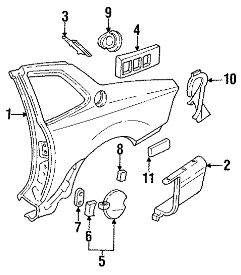 Quarter Panel & Components for 1993 Porsche 968 #1