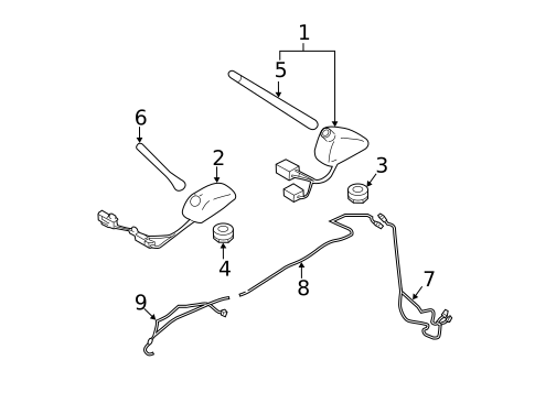 Antenna & Radio for 2008 Subaru Impreza #1