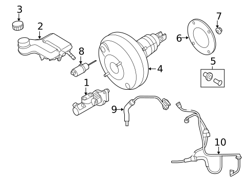 Master Cylinder - Components On Dash Panel for 2007 Volvo V50 #0