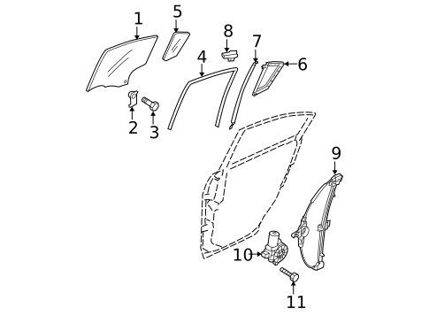 Glass - Rear Door for 2012 Mazda 3 #0