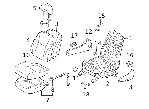 Front Seat Components for 2005 Toyota Prius #1
