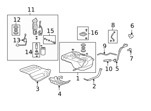 Fuel System Components for 2011 Acura MDX #0