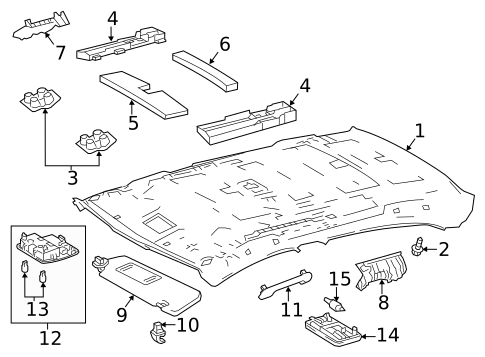 Interior Trim - Roof for 2015 Toyota Corolla #0
