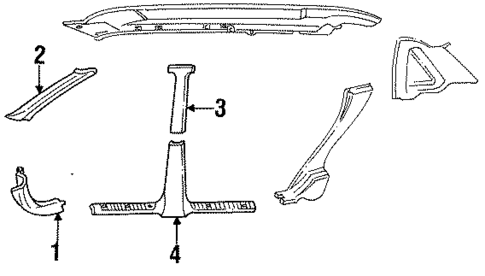 Interior Trim - Pillars for 1992 Ford Taurus #1