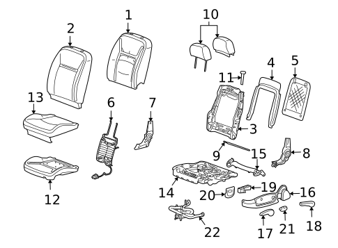 Driver Seat Components for 2011 Chevrolet Impala #1