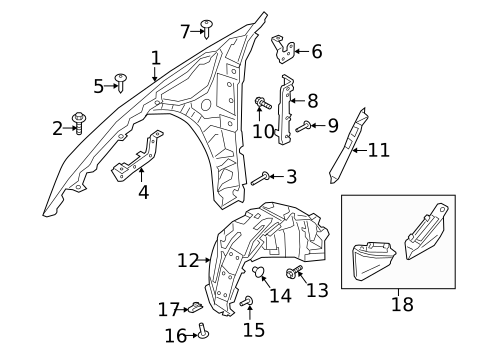Fender & Components for 2017 Jaguar XE #1