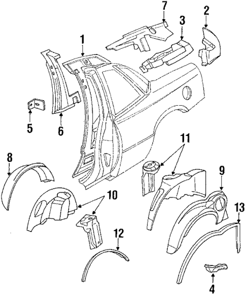 Inner Structure & Rails for 1991 Chevrolet Lumina #1