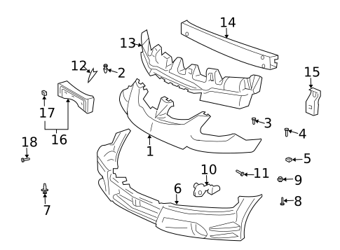 Bumper & Components - Front for 2007 Pontiac Vibe #1