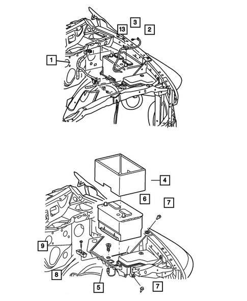 Battery Tray, Cables and Block Heaters for 2007 Dodge Ram 1500 #0