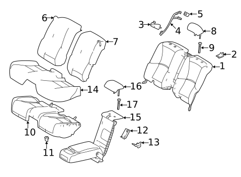 Rear Seat Components for 2025 Lexus LS500h #0