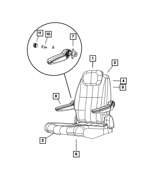 Rear Seats - Second Row for 2009 Chrysler Town & Country #3