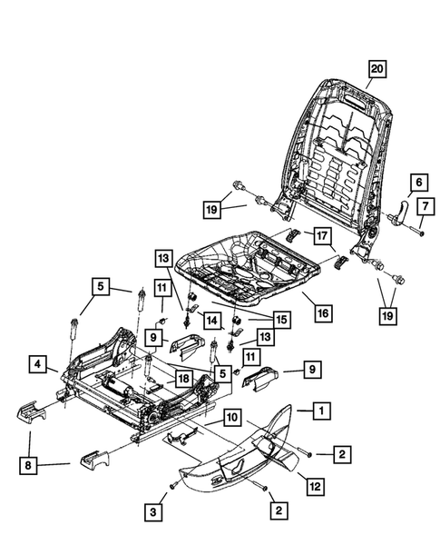 Front Seats - Adjusters, Recliners, Shields and Risers for 2009 Dodge Charger #0
