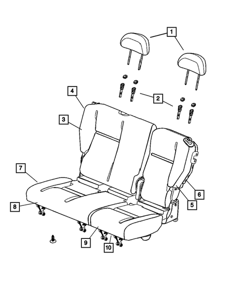 Rear Seats - Second Row for 2009 Chrysler PT Cruiser #1