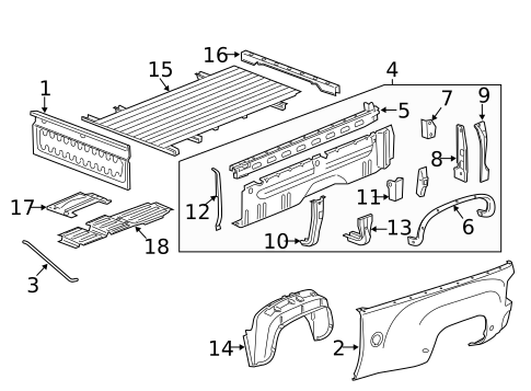 Pick UP Box Components for 2016 GMC Sierra 2500 HD #0