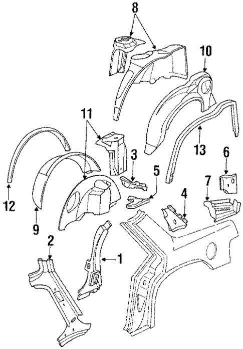 Inner Structure & Rails for 1993 Chevrolet Lumina #0