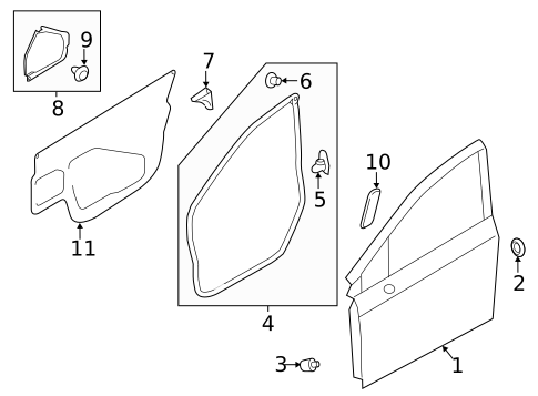 Door & Components for 2015 Subaru Impreza #1