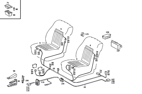 Seat Heating for 1991 Mercedes-Benz 560SEC #1