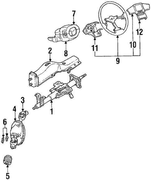 Steering Column & Wheel for 1989 Hyundai Sonata #0