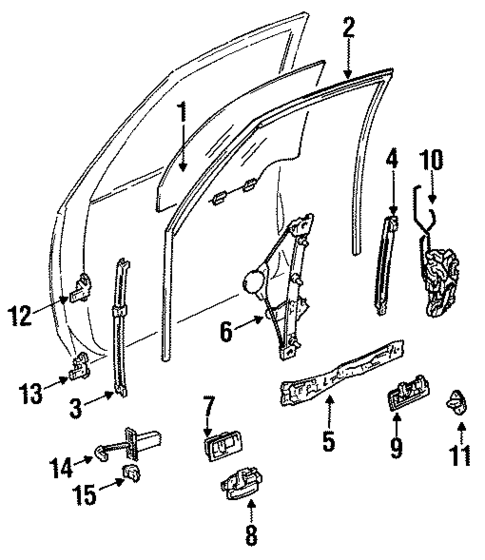 Glass - Front Door for 1994 Toyota Camry #0