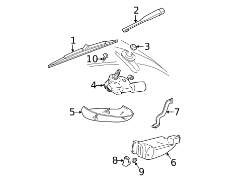 Wiper & Washer Components for 2001 Mercury Sable #1