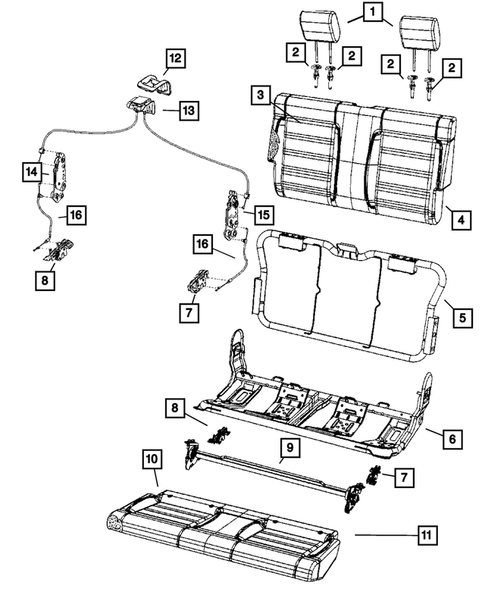 Rear Seats - Second Row for 2012 Jeep Wrangler #8