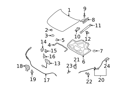 Hood & Components for 2015 INFINITI Q40 #0
