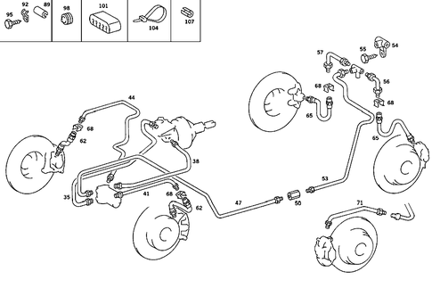 Brake Lines for 1991 Mercedes-Benz 300SEL #1