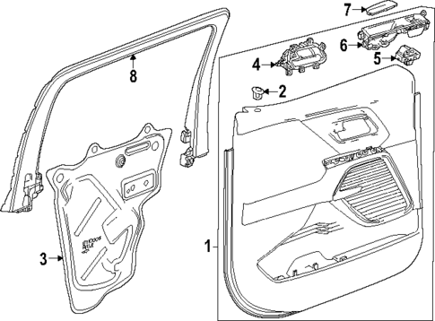 Interior Trim - Rear Door for 2023 Chevrolet Colorado #1