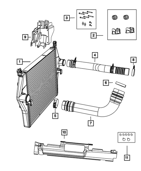 Radiator and Related Parts; Charge Air Cooler for 2012 Ram 2500 #1
