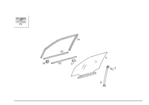 Front Door Windows for 1998 Mercedes-Benz C280 #0