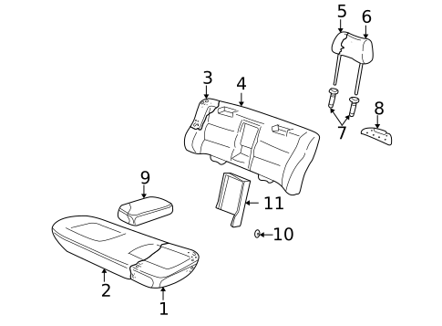 Rear Seat Components for 2005 Volkswagen Passat #2