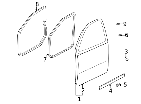 Door & Components for 2003 Hyundai Elantra #0