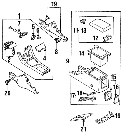 Center Console for 1993 Mazda 626 #0