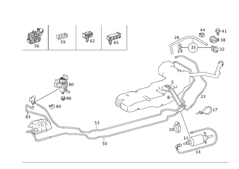 Fuel Lines, Gasoline Vehicles for 2000 Mercedes-Benz ML320 #0