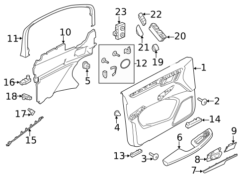Interior Trim - Front Door for 2022 Porsche Macan #1