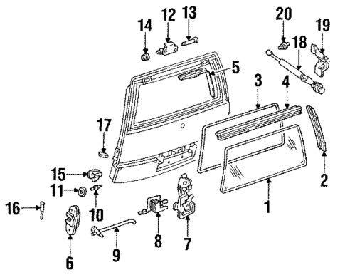 Glass - Lift Gate for 1991 Pontiac Trans Sport #0