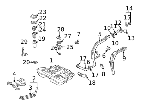 Fuel System Components for 2003 Toyota Matrix #0