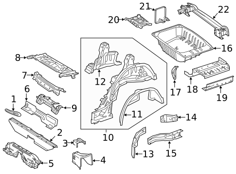 Rear Floor & Rails for 2020 Mercedes-Benz E450 #1