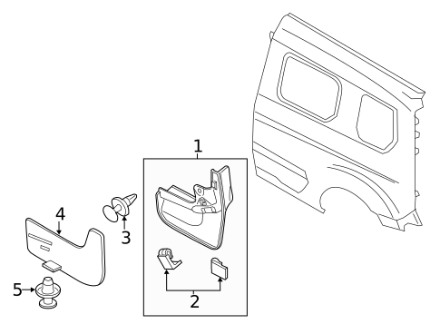 Exterior Trim - Side Panel for 2014 Ford Transit Connect #1