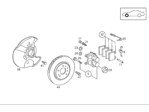 Front Wheel Brake for 1993 Mercedes-Benz 600SL #0
