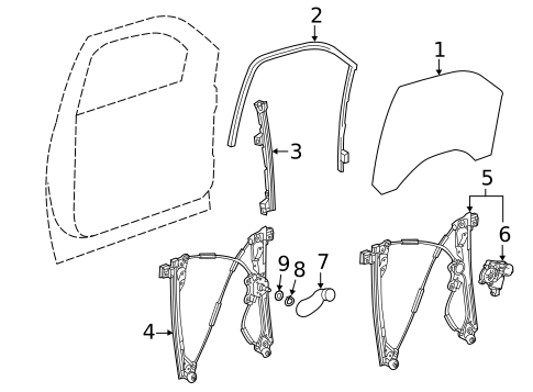 Glass - Front Door for 2016 Chevrolet Silverado 1500 #0