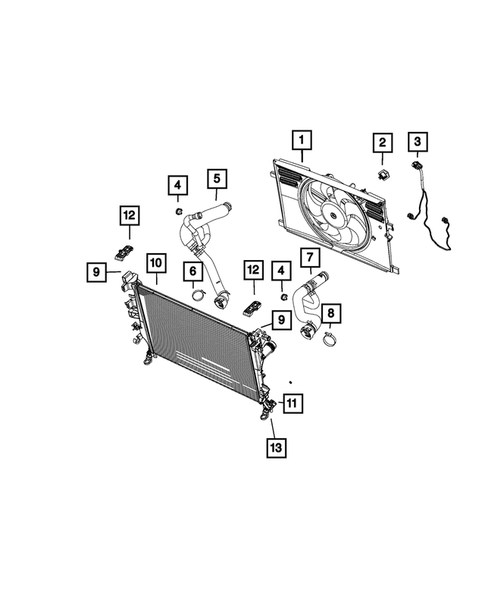 Radiator and Related Parts; Charge Air Cooler for 2020 Jeep Renegade #3
