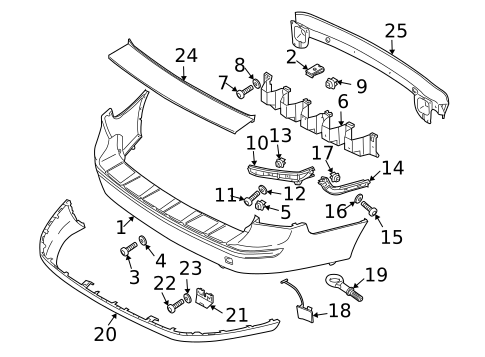 Bumper & Components - Rear for 2007 Volvo V50 #0