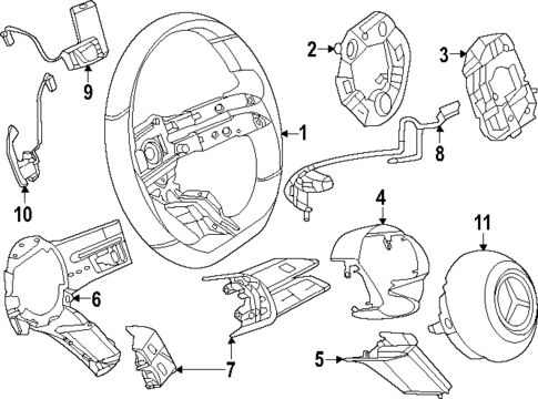 Steering Wheel & Trim for 2025 Mercedes-Benz GLC43 AMG #7