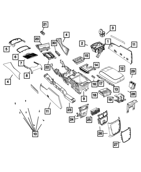 Consoles for 2016 Chrysler 300 #0