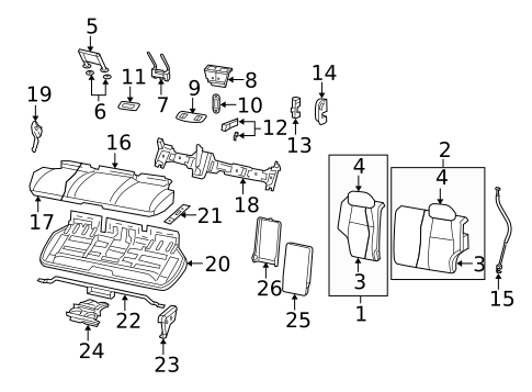 Rear Seat Components for 2007 Jeep Grand Cherokee #0