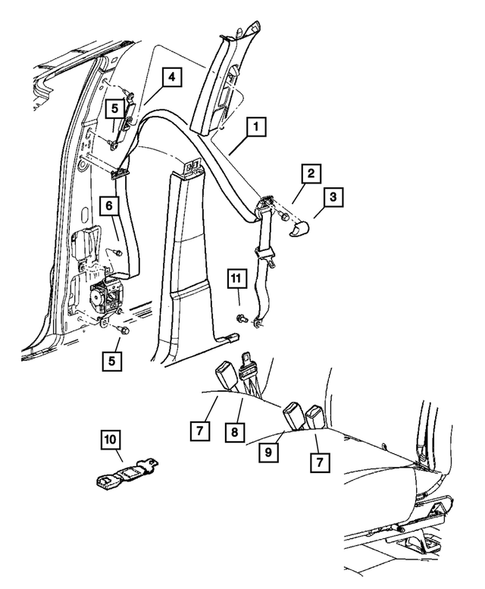 Seat Belts-Front and Rear for 2005 Dodge Dakota #1