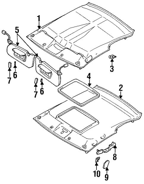 Interior Trim - Roof for 1998 Chrysler Sebring #0