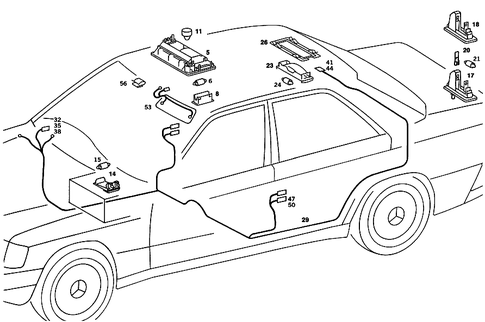 Interior Lamps for 1989 Mercedes-Benz 190E #3