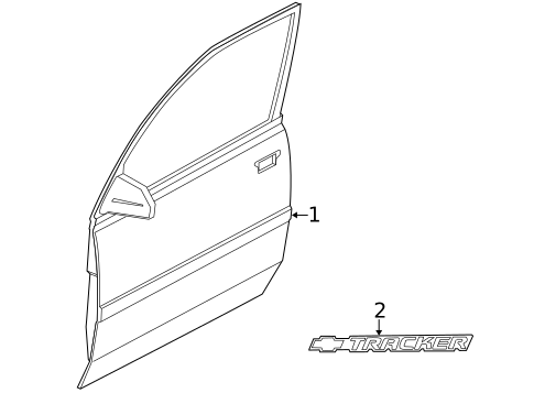 Exterior Trim - Front Door for 2001 Chevrolet Tracker #0